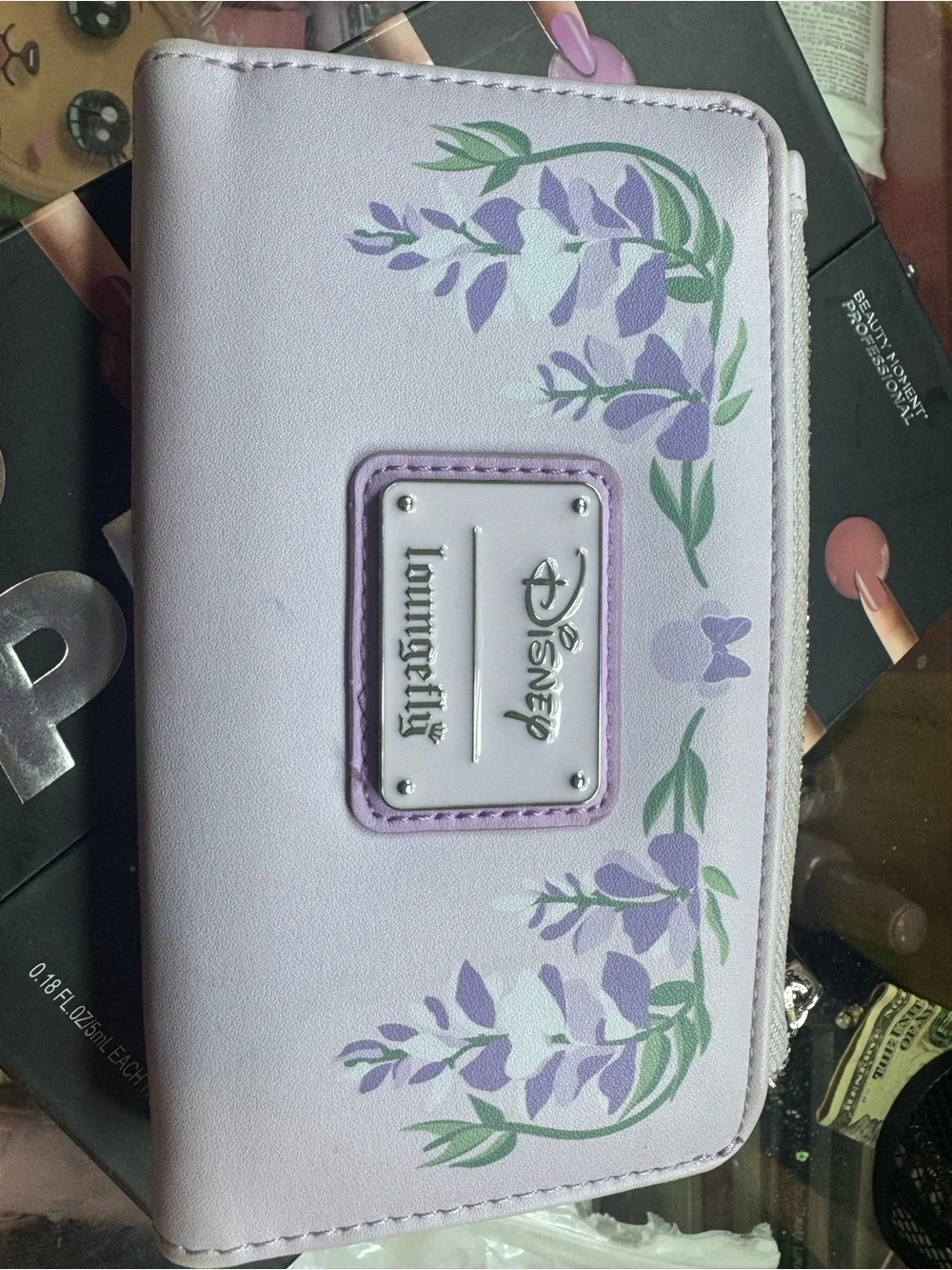 Loungefly Lavender Bow Floral Wallet - Picture 3 of 5